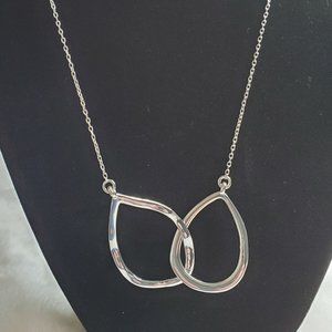 Silver Interlocking Double Teardrop Necklace by Chloe + Isabel